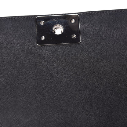 Chanel Calfskin Chevron Quilted Boy Convertible Clutch Flap Black 14 of 21