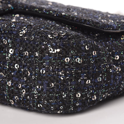 Chanel Tweed Medium Pearl Handle Flap Black Ecru 10 of 10