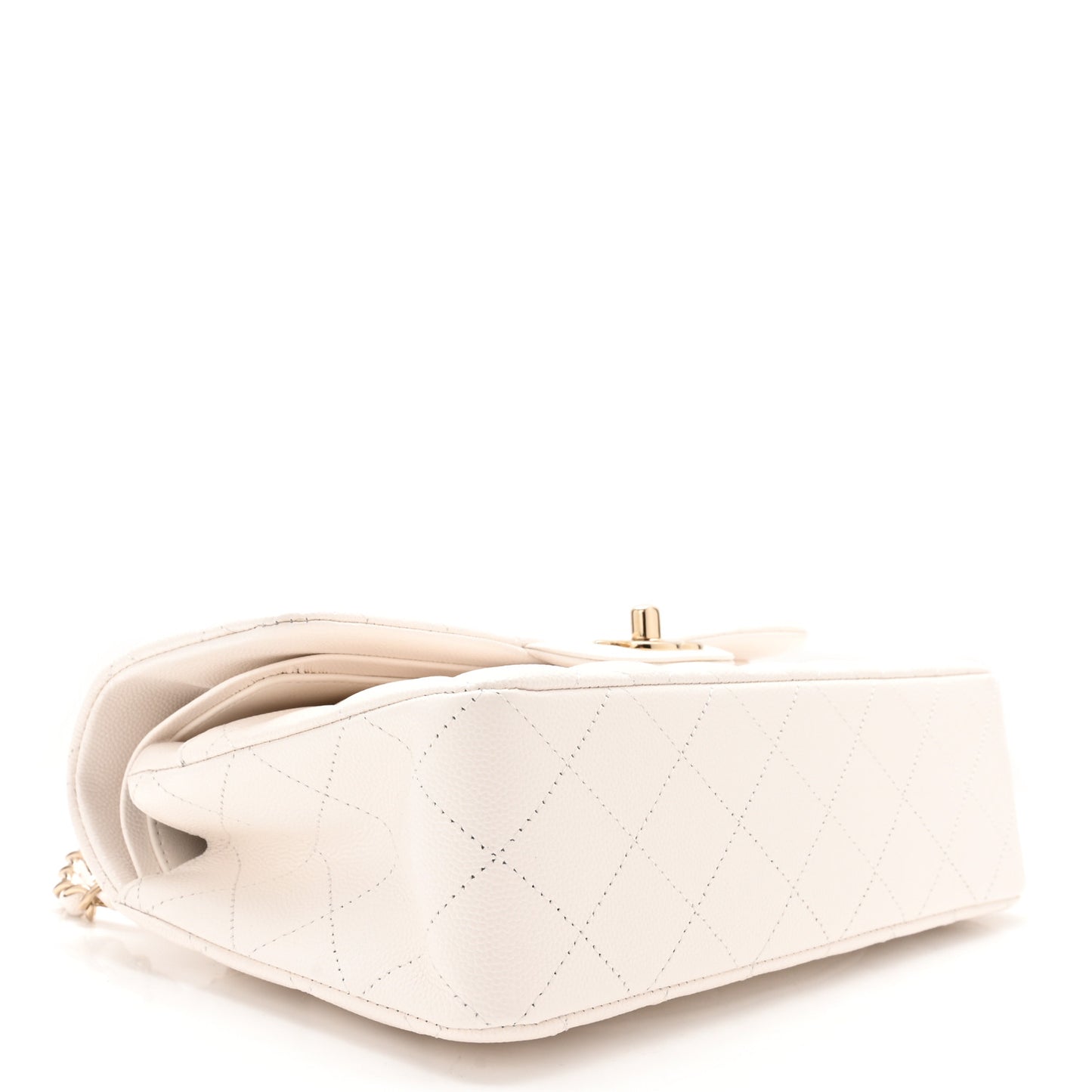 Caviar Quilted Small Double Flap White