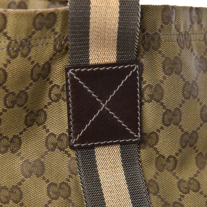 Gucci GG Monogram Medium Web Handle Vertical Tote Green 11 of 15