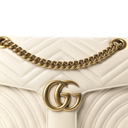 Gucci Calfskin Matelasse Small GG Marmont Shoulder Bag White 11 of 11
