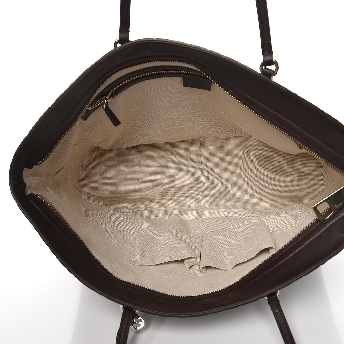 Guccissima Medium Bree Zippered Tote Chocolate