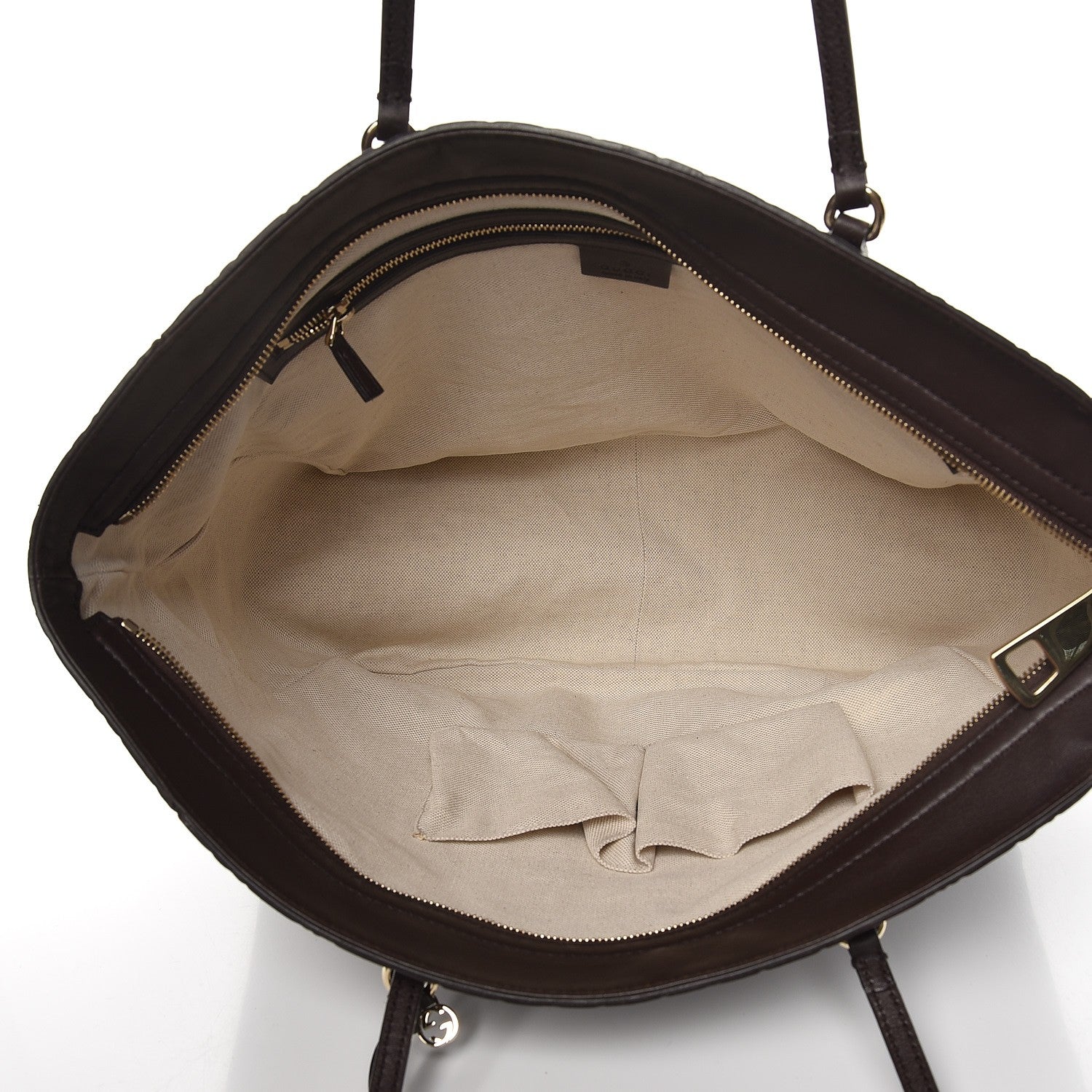 Gucci Guccissima Medium Bree Zippered Tote Chocolate 5 of 7