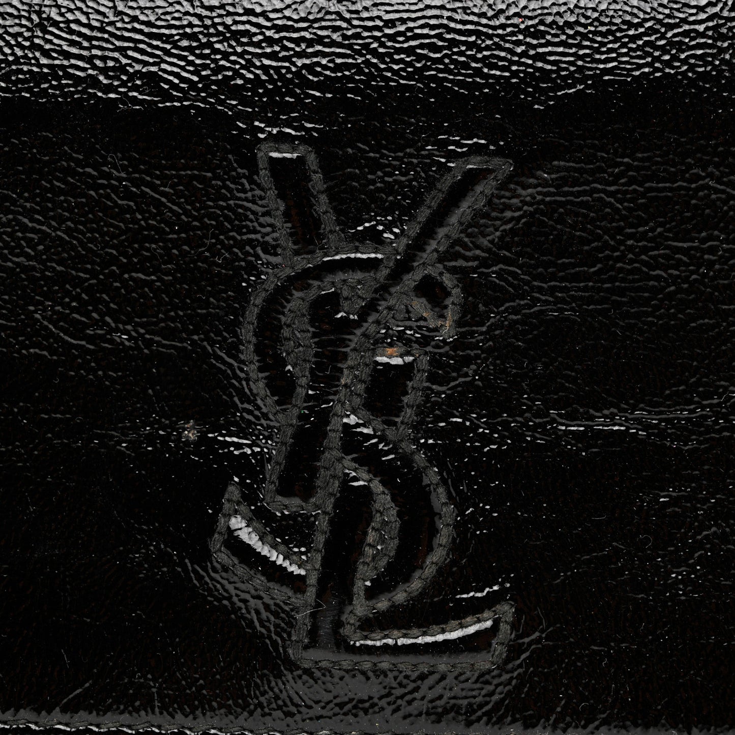Textured Patent Monogram Small Belle De Jour Clutch Black