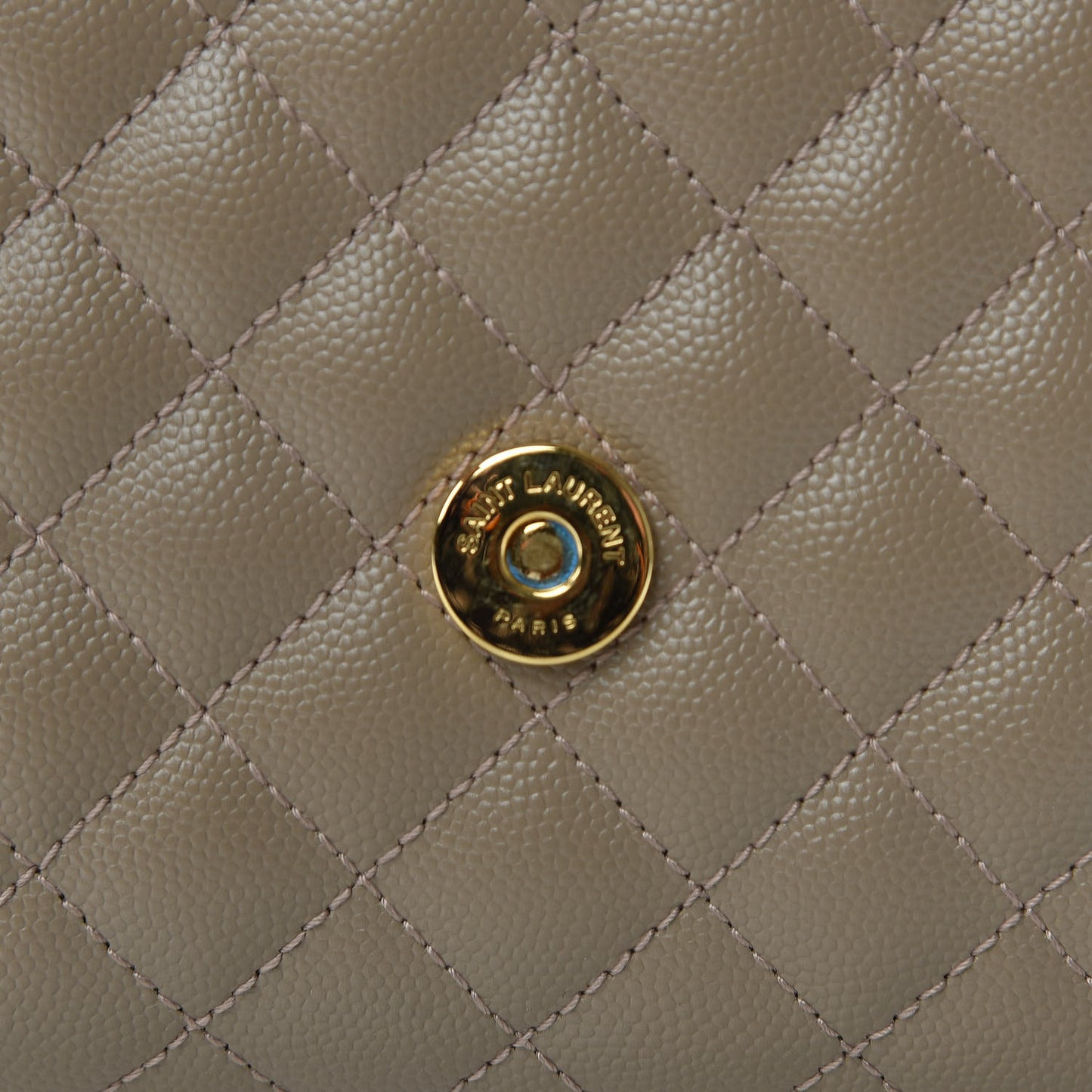 Grain De Poudre Textured Mixed Matelasse Medium Triquilt Monogram Satchel Dusty Grey