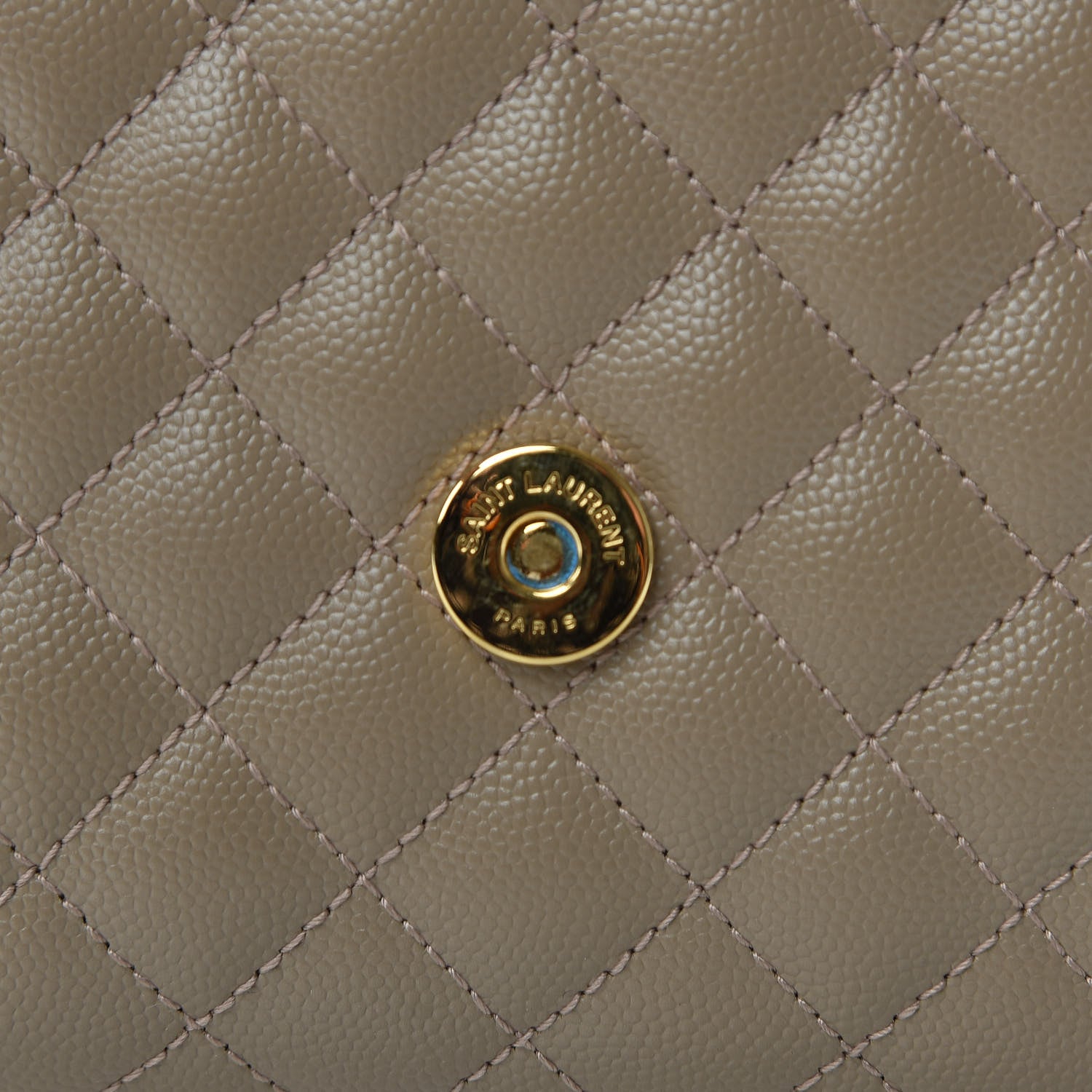 Saint Laurent Grain De Poudre Textured Mixed Matelasse Medium Triquilt Monogram Satchel Dusty Grey 9 of 9