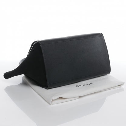 Celine Drummed Leather Suede Large Trapeze Black 4 of 7