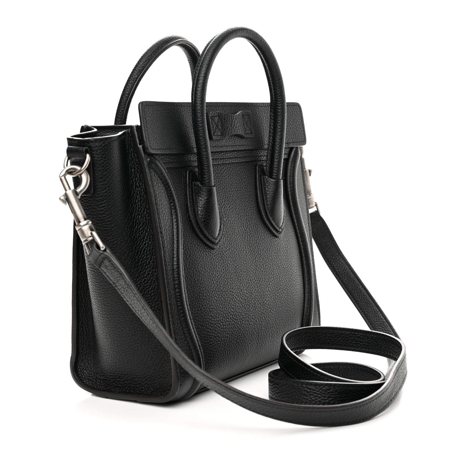 Celine Drummed Calfskin Nano Luggage Black 3 of 13