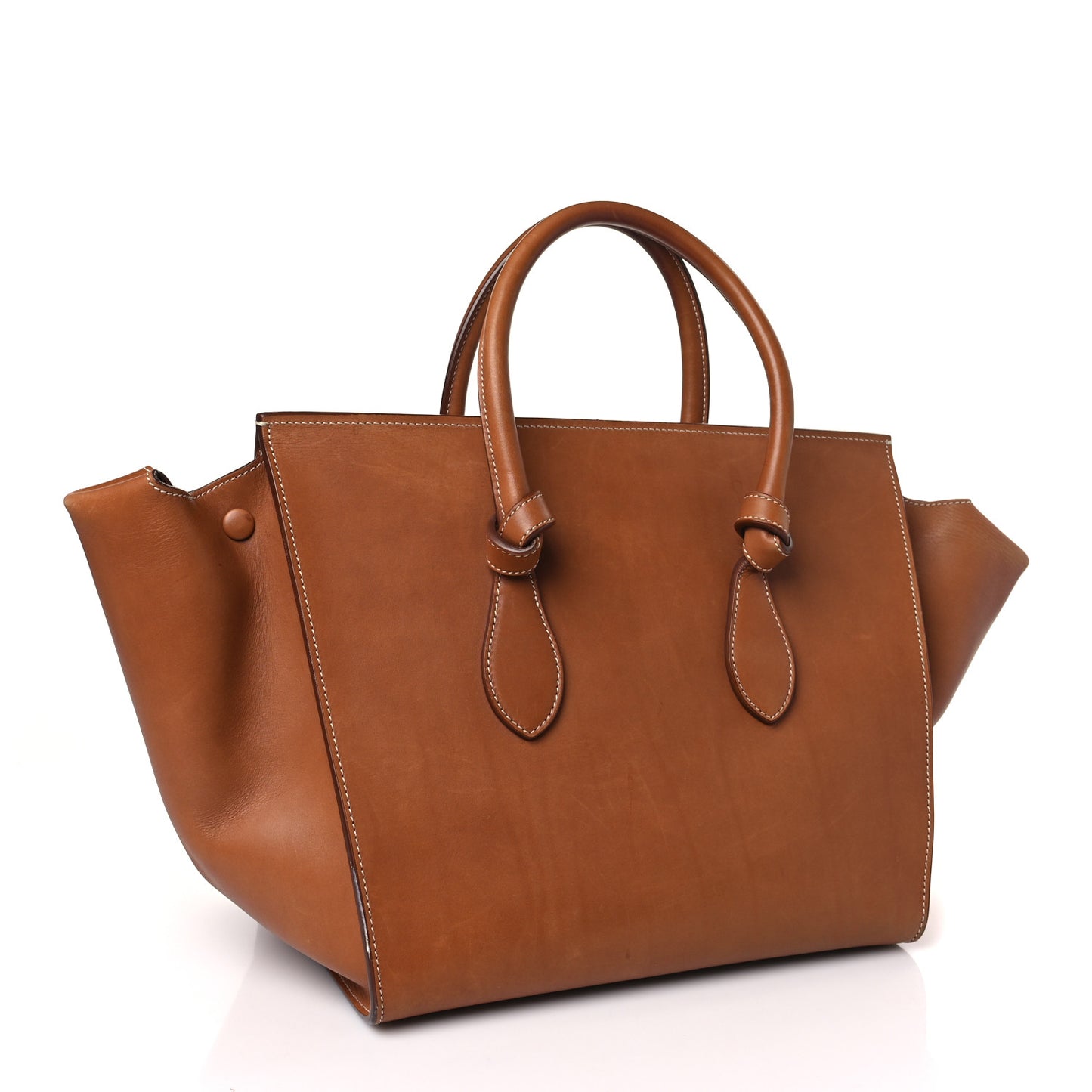 Natural Calfskin Small Tie Knot Tote Tan