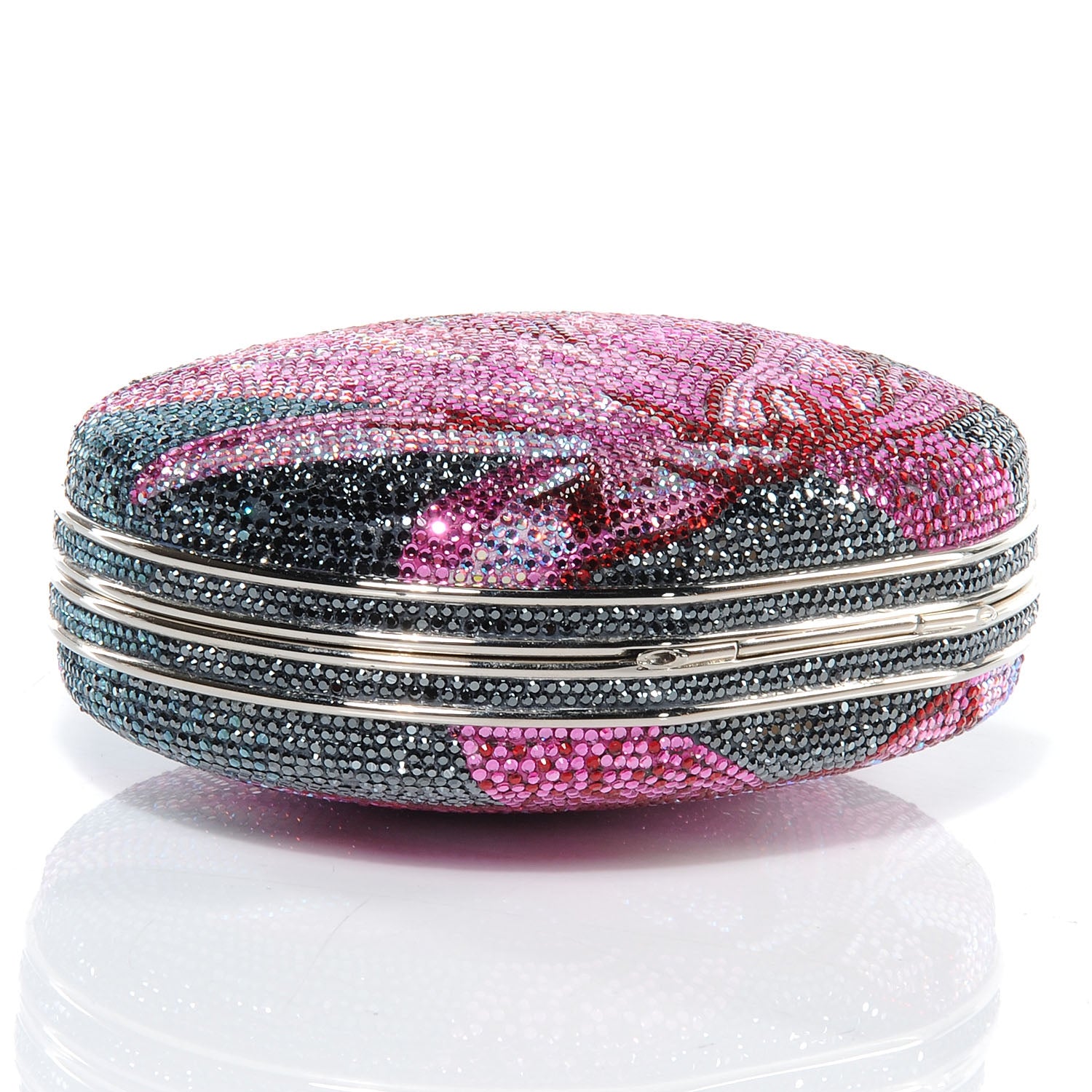 Judith Leiber Swarovski Crystal Flower Minaudiere Clutch 4 of 6