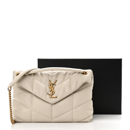 Saint Laurent Lambskin Quilted Small Loulou Puffer Monogram Chain Satchel Crema Soft 13 of 13