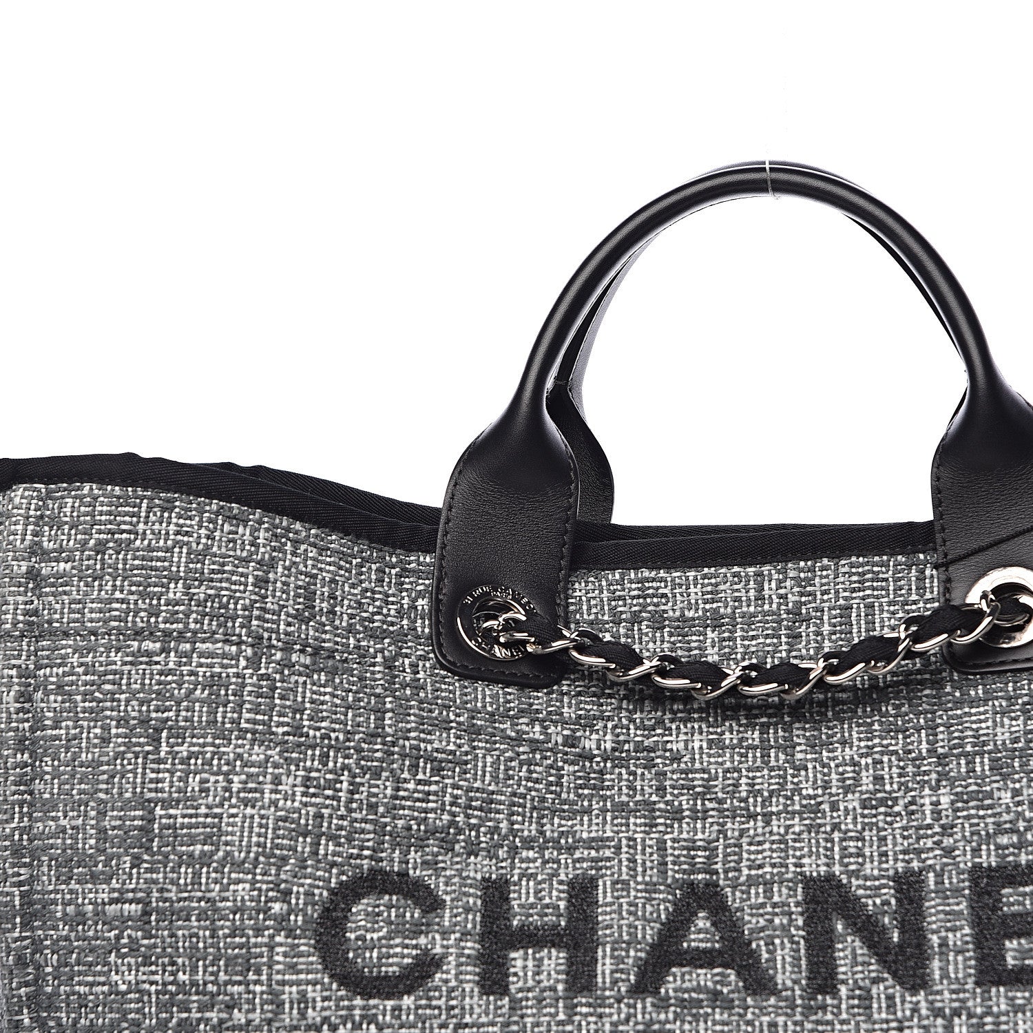 Chanel Canvas Large Deauville Tote Charcoal 8 of 12
