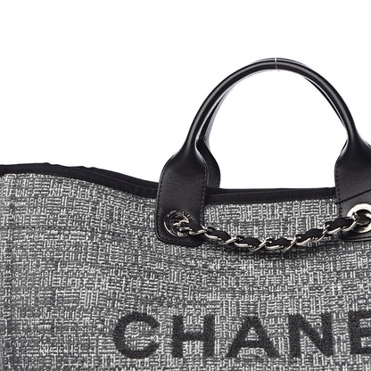 Chanel Canvas Large Deauville Tote Charcoal 8 of 12