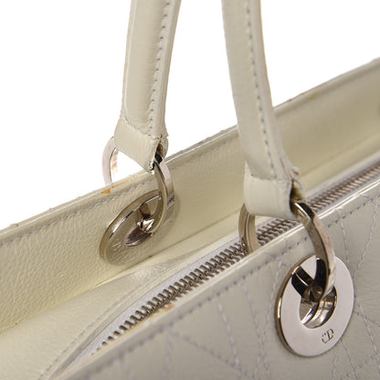 Christian Dior Calfskin Cannage Stitched Large East West Lady Dior White 9 of 29