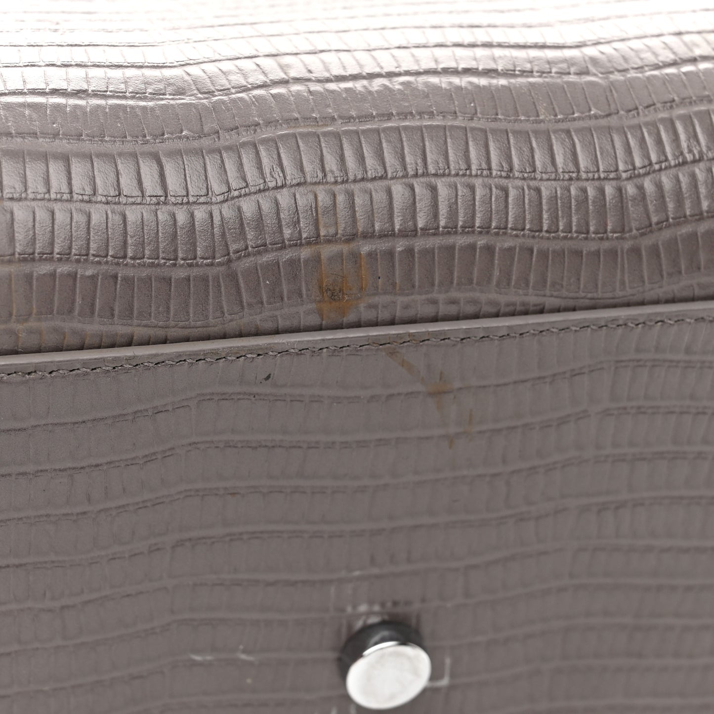 Lizard Calfskin Embossed Small Sac De Jour Fog