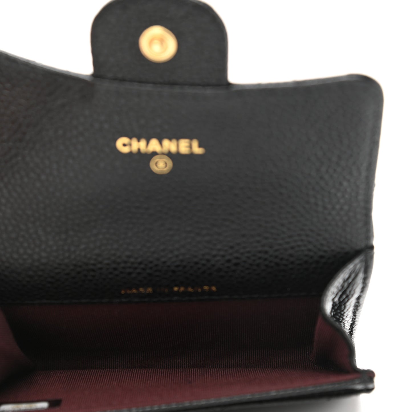 Caviar Quilted Flap Card Holder Black