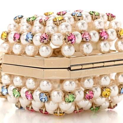 Chanel Metal Pearl Minaudiere CC Mini Evening Bag White Gold Multicolor 9 of 11