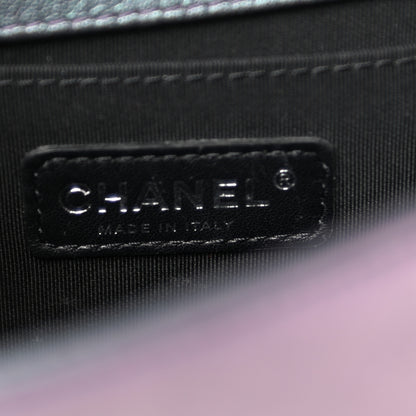 Chanel Iridescent Goatskin Quilted Medium Boy Flap Purple 6 of 11