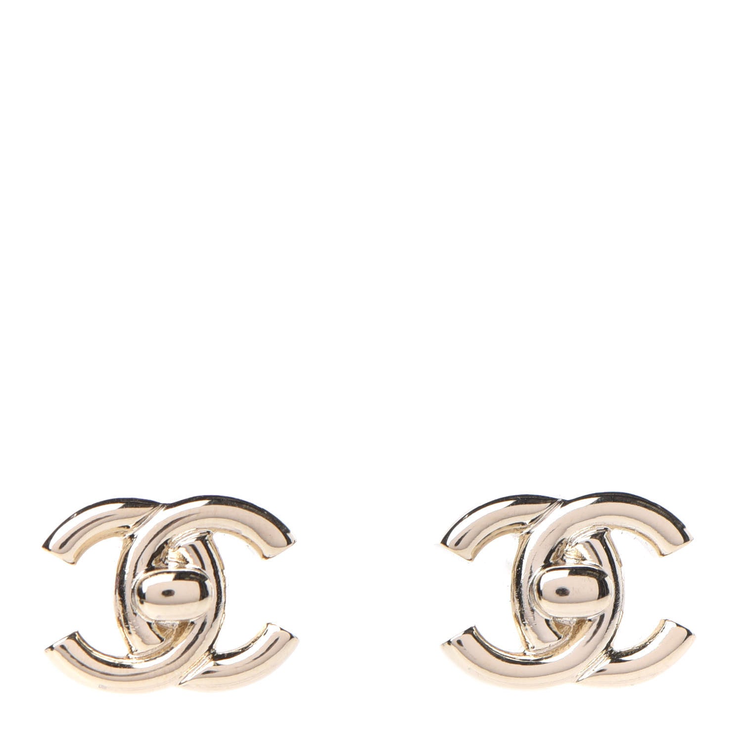Chanel Metal CC Turnlock Earrings Gold 1 of 5