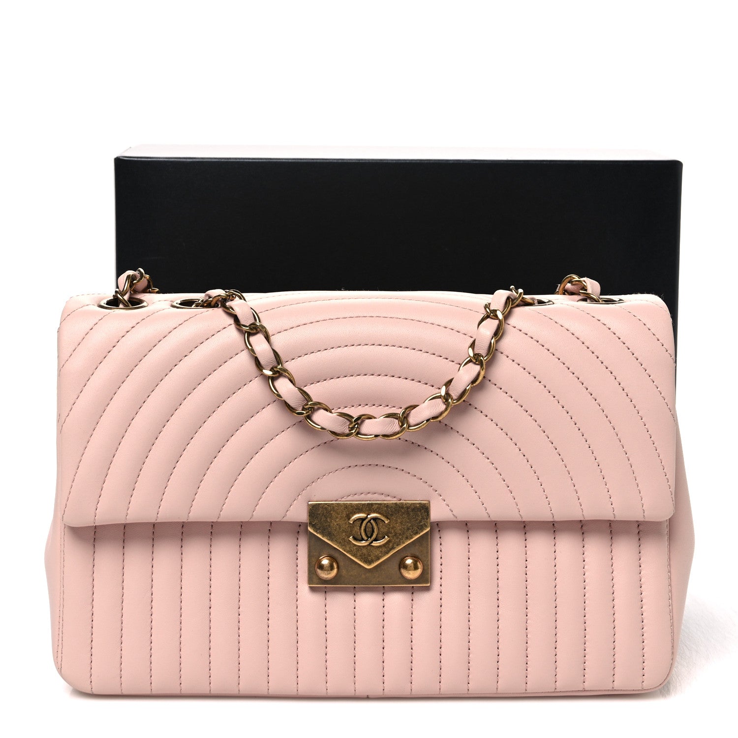 Chanel Lambskin Borse Romane Single Flap Light Pink 11 of 11