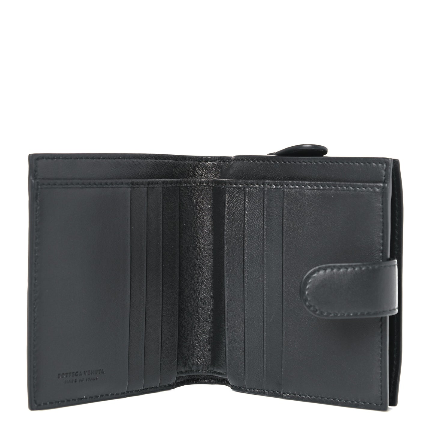 Nappa Intrecciato French Flap Wallet Black