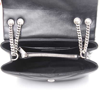 Saint Laurent Calfskin Y Quilted Monogram Small Loulou Chain Satchel Black 4 of 9