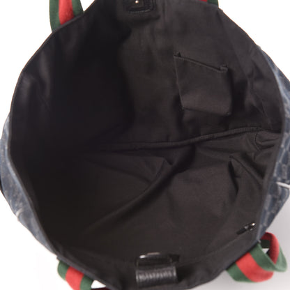 Gucci GG Monogram Medium Web Handle Double Pocket Tote Black 5 of 16