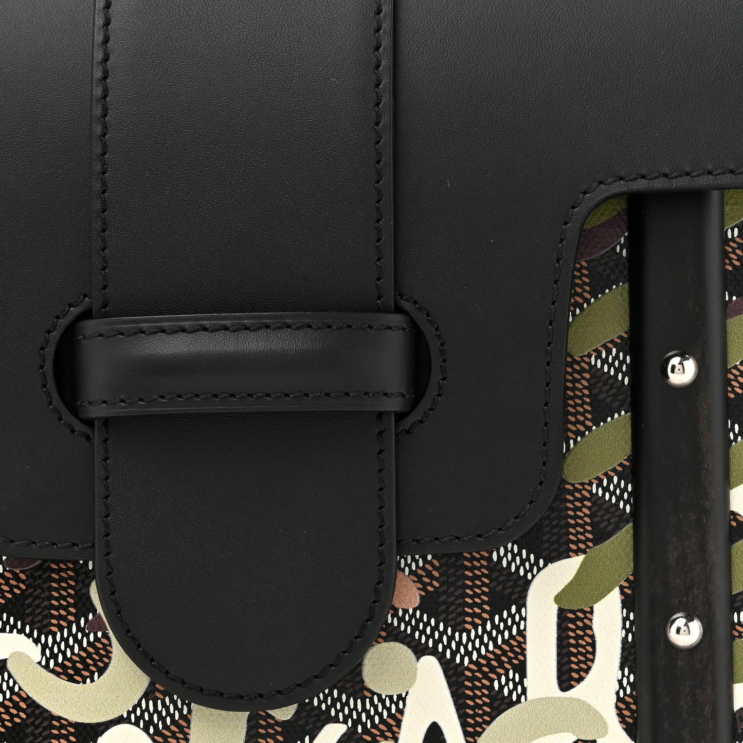 Goyardine Lettres Camouflage Saigon PM  Black Green Multicolor