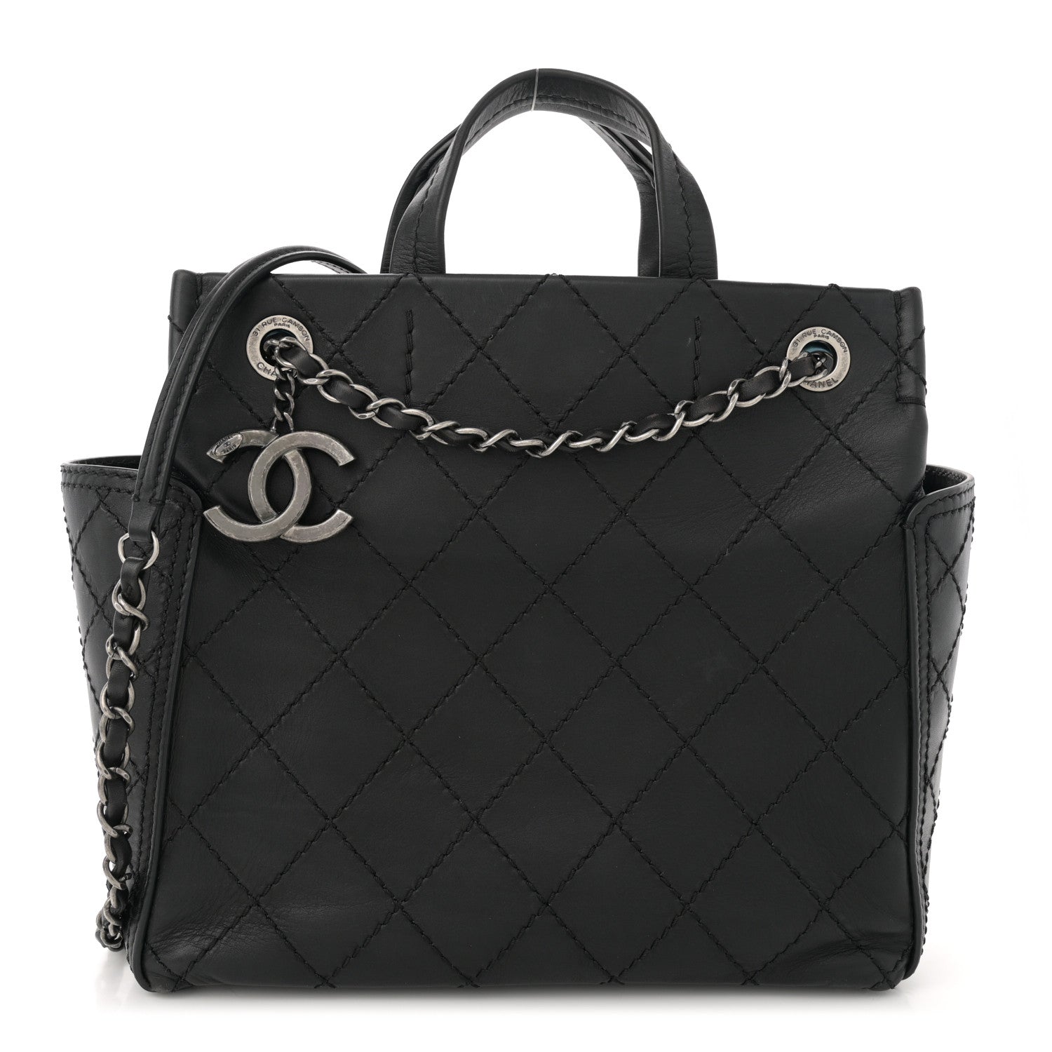 Chanel Grained Calfskin CC Pocket Tote Black 1 of 11