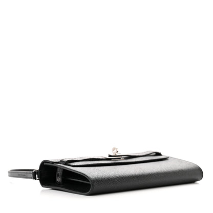 Hermes Epsom Matte Alligator Touch Kelly Wallet To Go Black 4 of 9