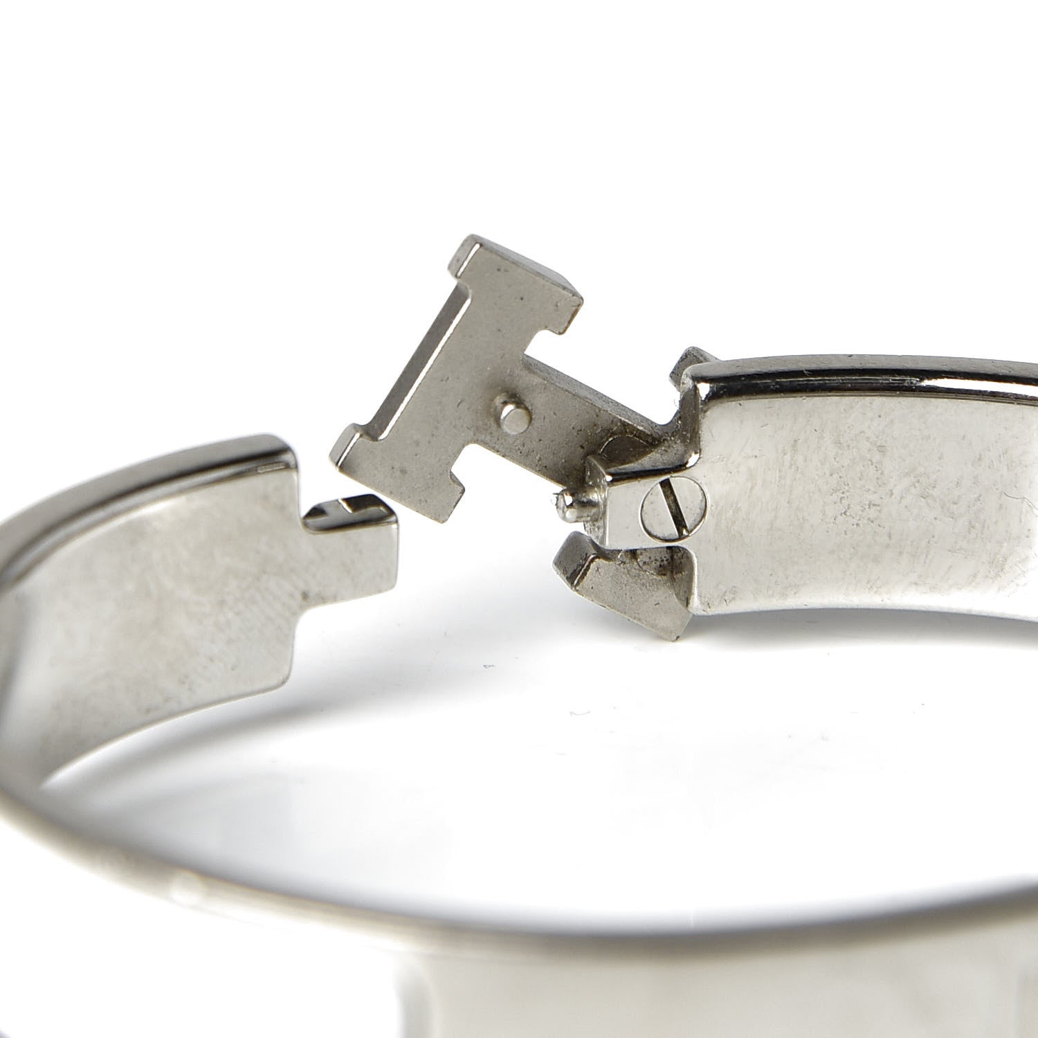 Hermes Enamel Narrow Clic Clac H Bracelet GM White 5 of 5