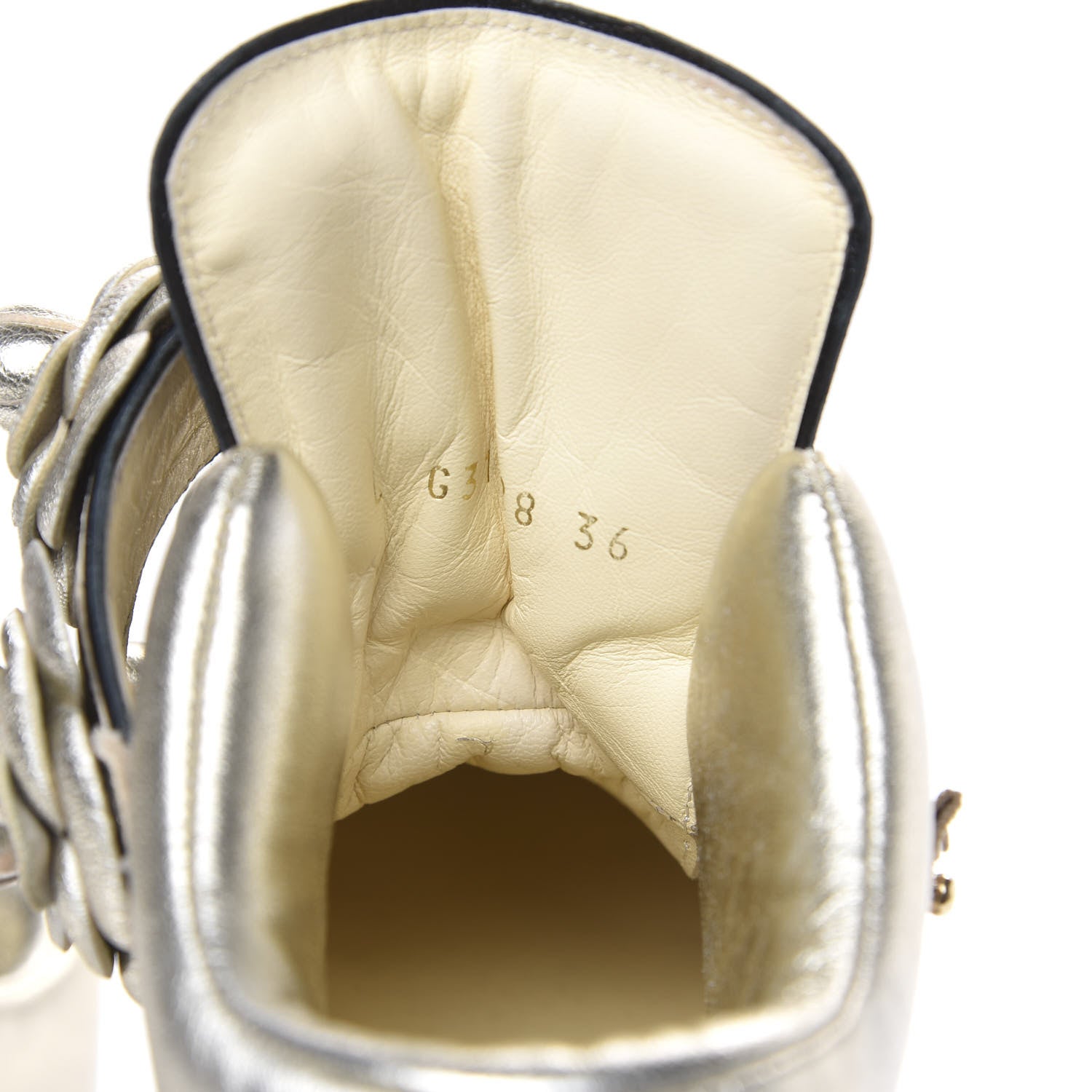 Chanel Metallic Lambskin Camellia High Top Sneakers 36 Gold 9 of 9