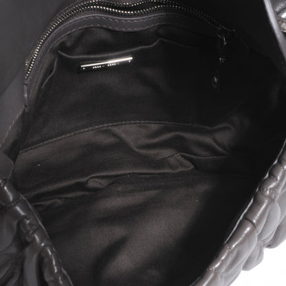 Miu Miu Leather Matelasse Shoulder Bag Grigio 5 of 8