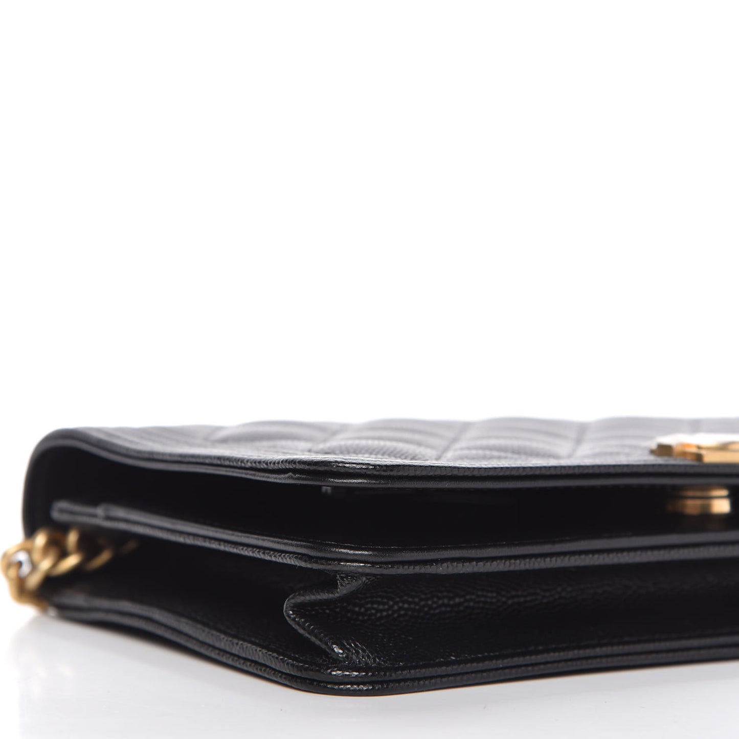 Caviar Quilted Boy Wallet On Chain WOC Black