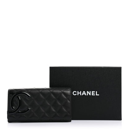 Chanel Calfskin Quilted Cambon Gusset Flap Wallet Black 12 of 12