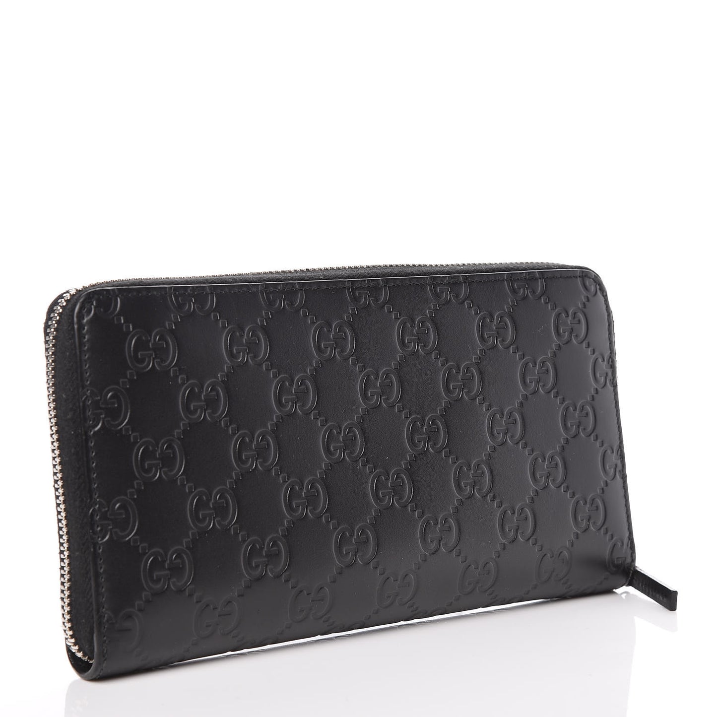 Guccissima Signature Zip Around Organizer Wallet Black