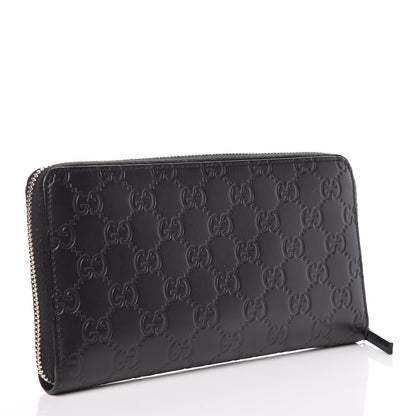 Gucci Guccissima Signature Zip Around Organizer Wallet Black 3 of 11