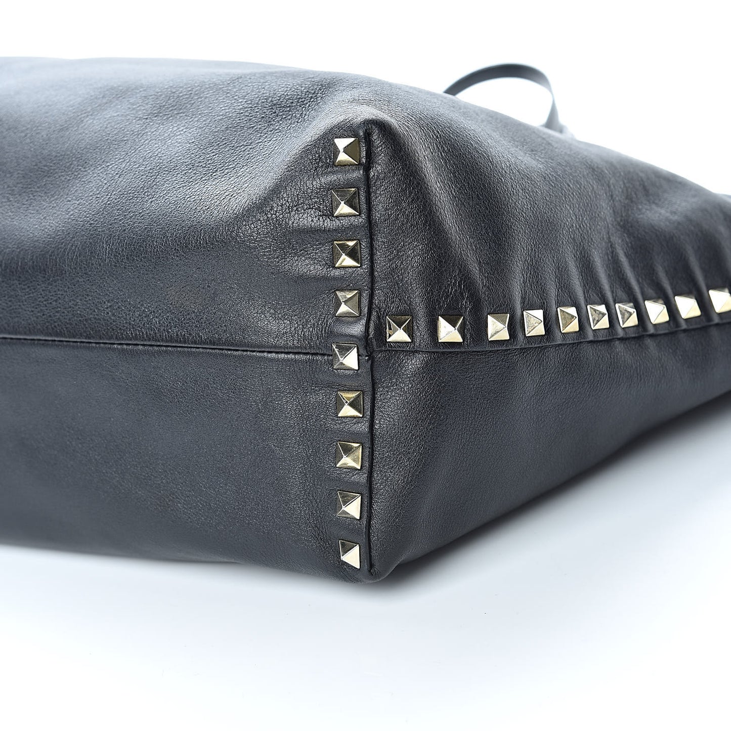 Vitello Rockstud Crossbody Tote Black