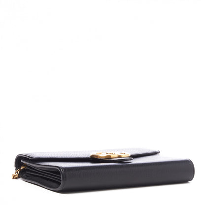 Gucci Calfskin GG Marmont Chain Wallet Black 3 of 8