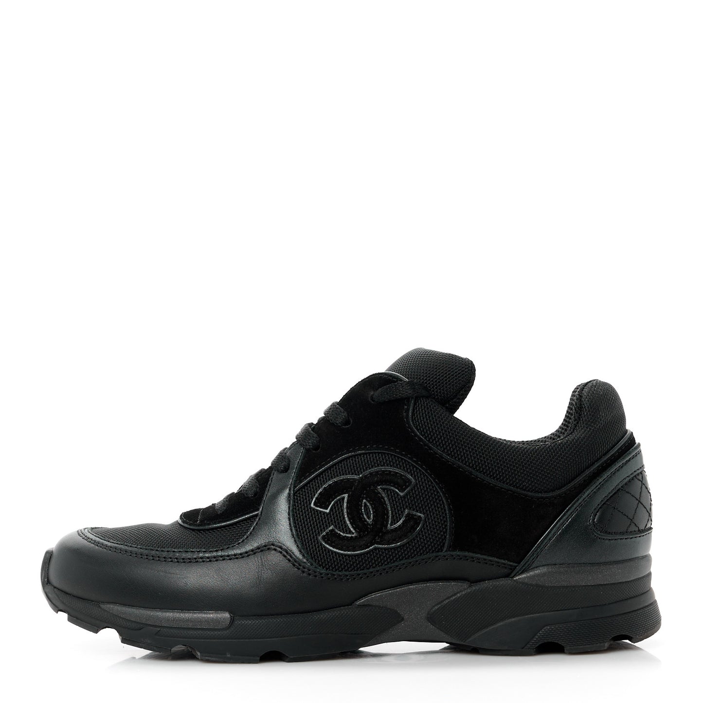 Toile Suede Calfskin CC Sneakers 38 Black