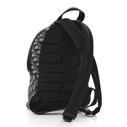 Christian Dior Oblique Calfskin Rider Kid's Backpack Beige Black 3 of 9