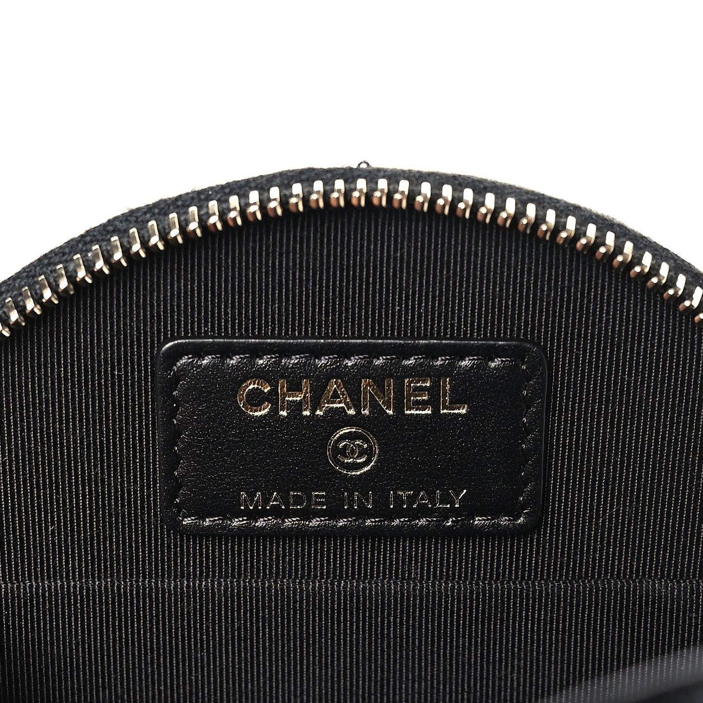 Caviar Quilted Round Handle With Care Vanity With Chain Black