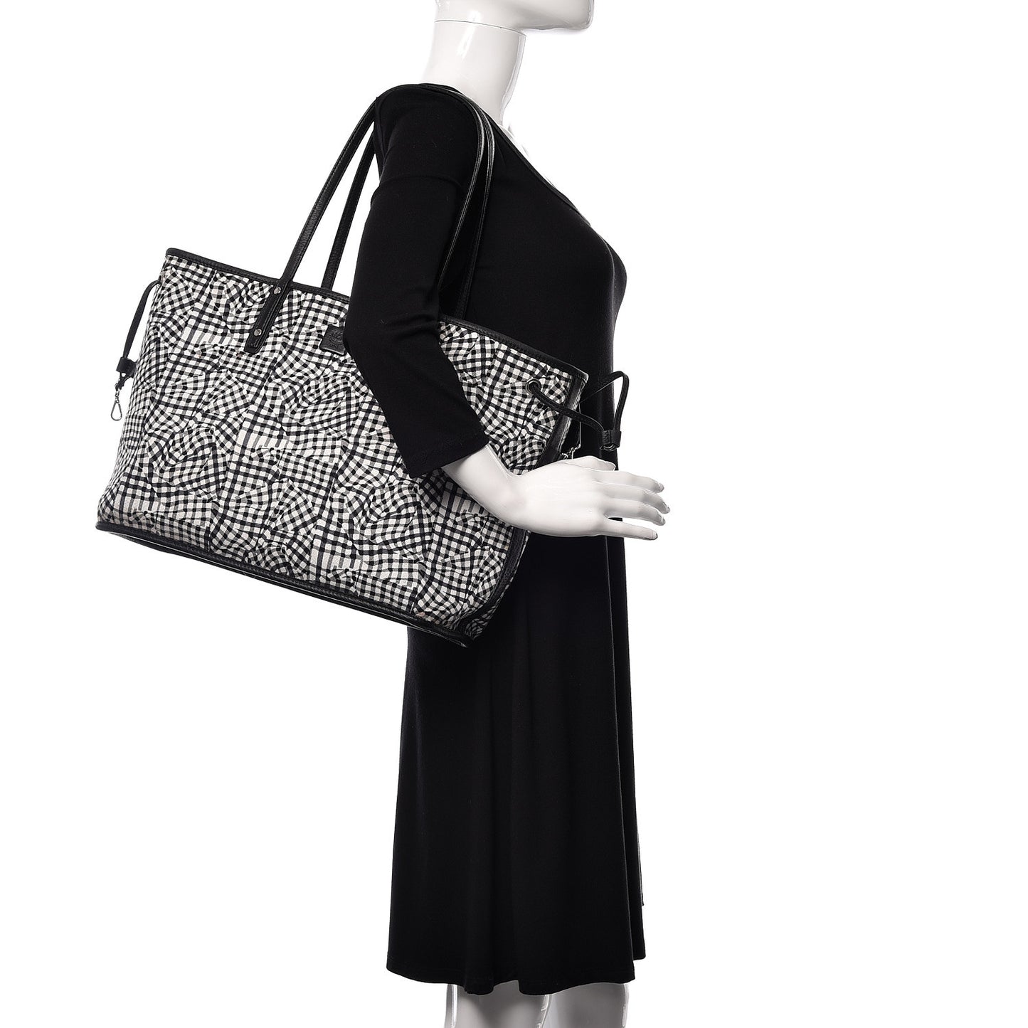 Visetos Medium Reversible Shopper Tote Black