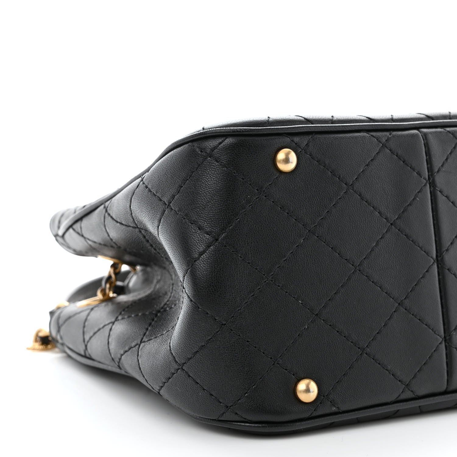 Chanel Calfskin Stitched Small Egyptian Amulet Drawstring Bag Black 9 of 12