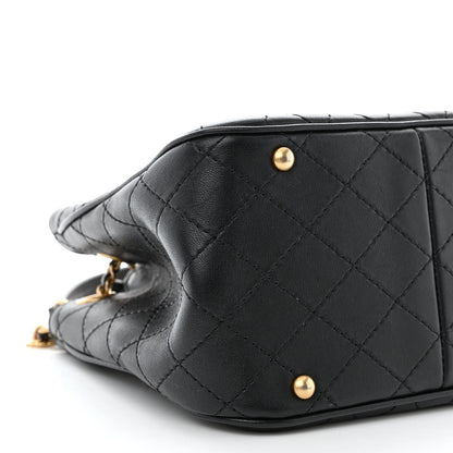 Chanel Calfskin Stitched Small Egyptian Amulet Drawstring Bag Black 9 of 12