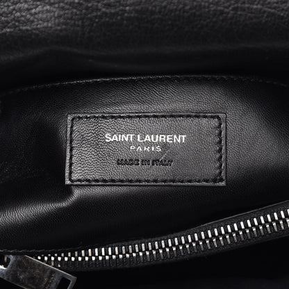 Saint Laurent Sheepskin Matelasse Chevron Monogram Medium College Bag Black 7 of 7