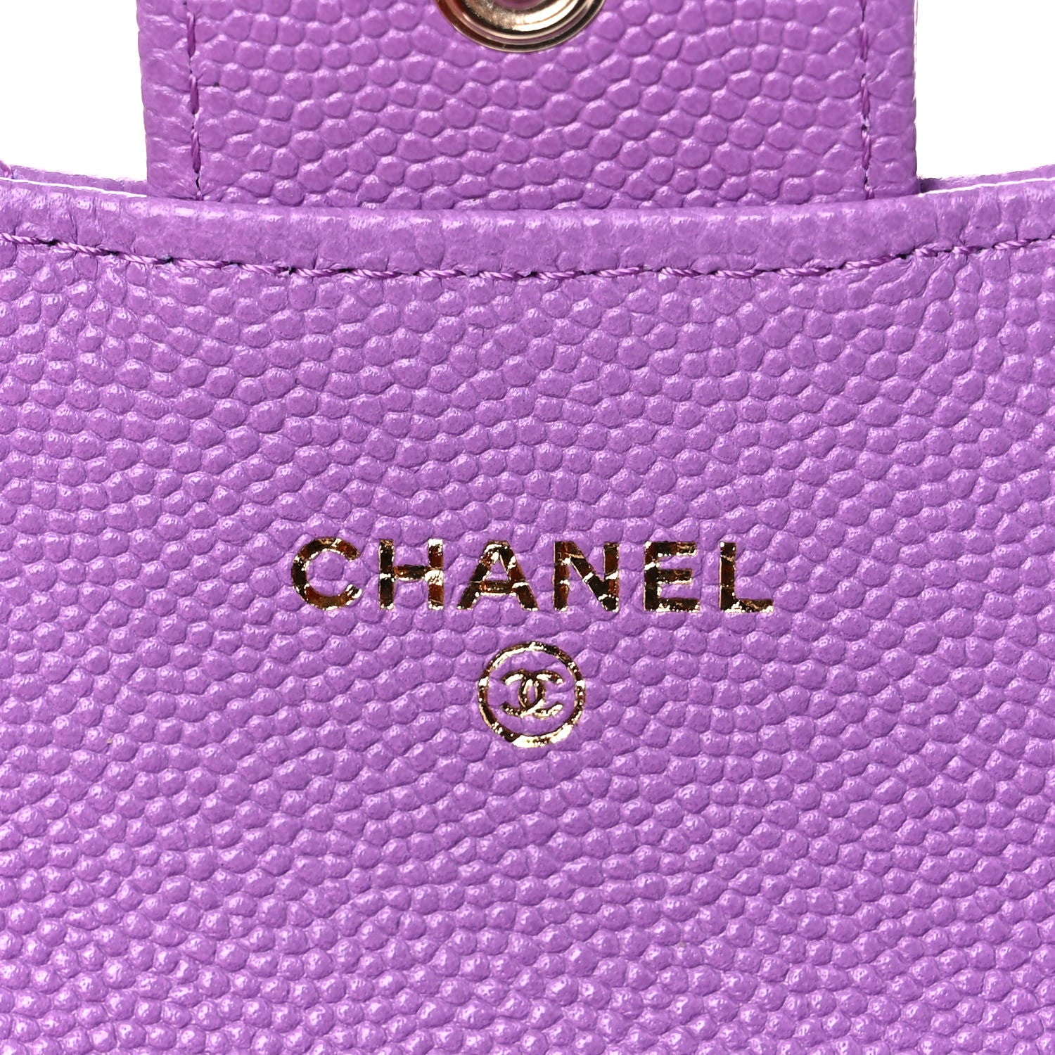 Chanel Caviar Quilted Flap Card Holder Wallet Purple 8 of 9
