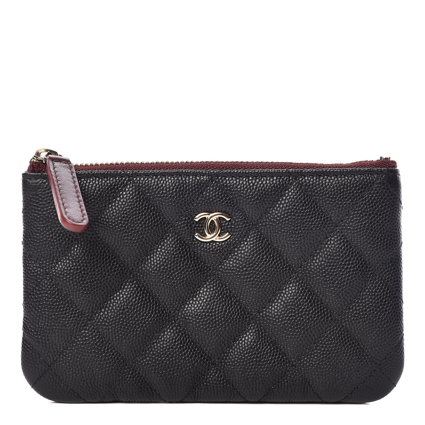 Caviar Quilted Small Cosmetic Case Black