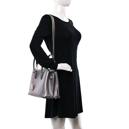 MCM Metallic Grained Calfskin Medium Milla Tote Spike Silver 2 of 9