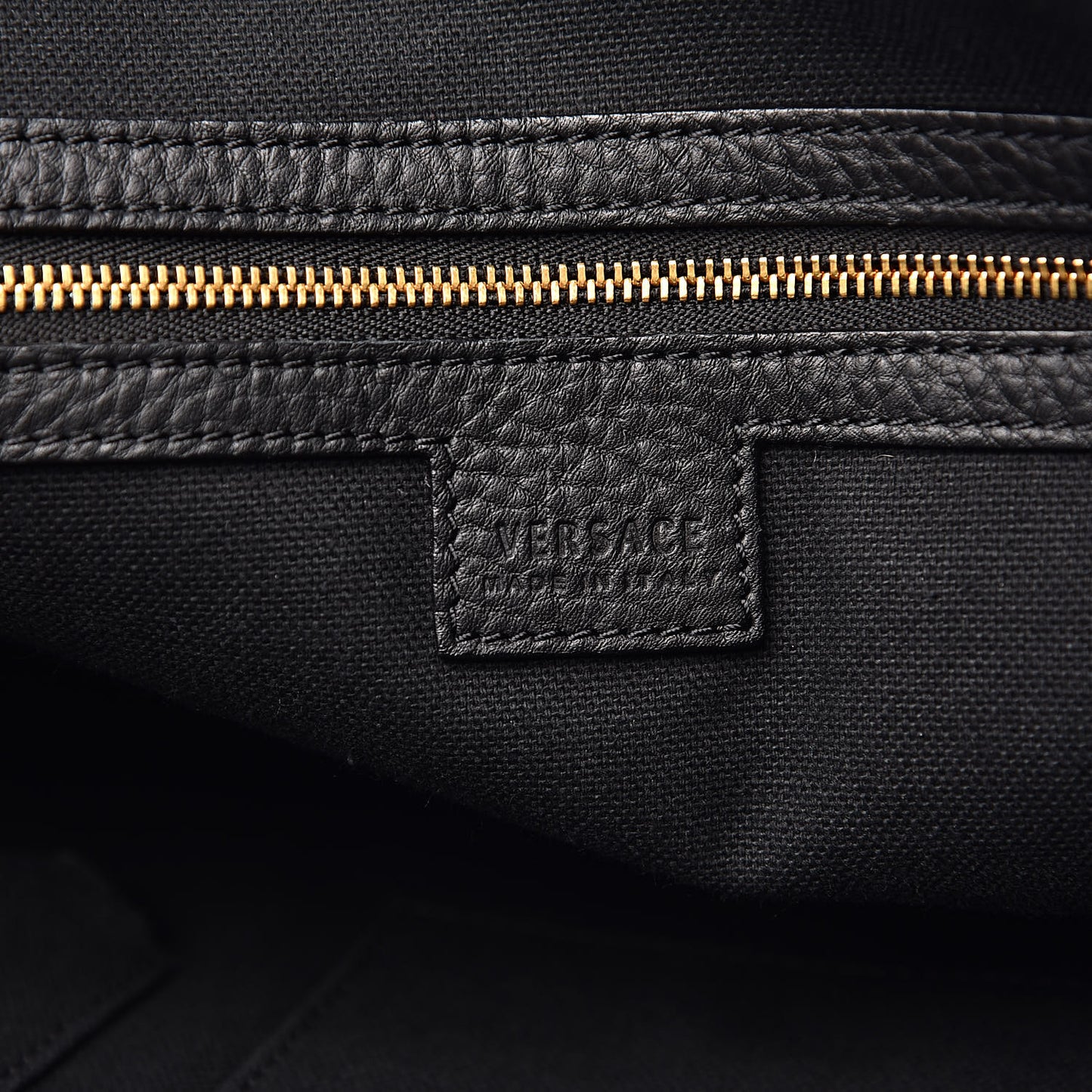 Cervo Embossed Vitello Medusa Tote Black